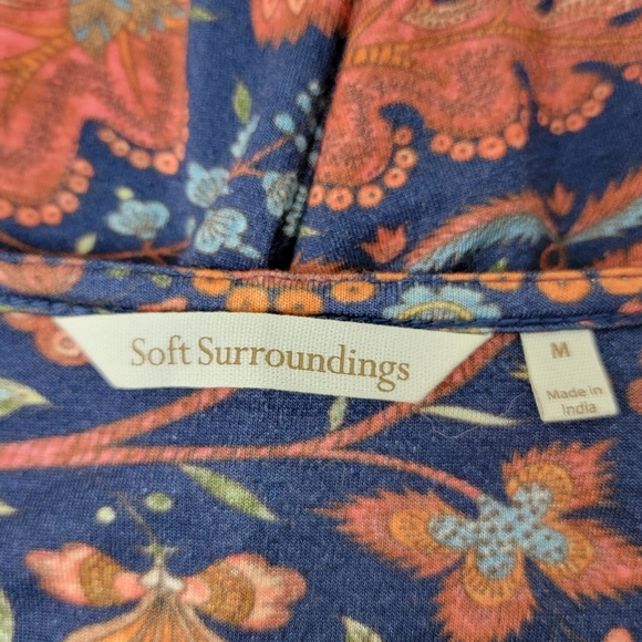 Soft Surroundings Vivian Boho Beaded Embroidered Paisley Tunic Top Sz M - Picture 10 of 12